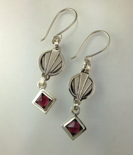 Winnow sterling silver earrings with garnets